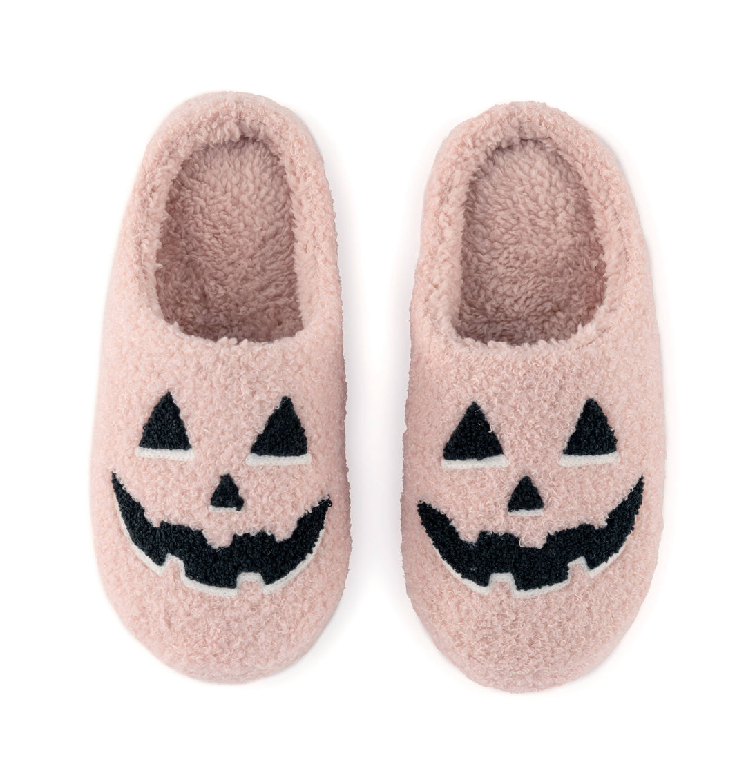 PINK JACK-O-LANTERN SLIPPERS Shiraleah Halloween Party Favors & Boo Baskets Bonjour Fete - Party Supplies