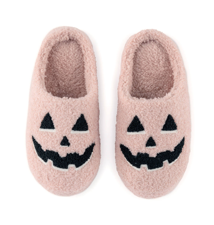 PINK JACK-O-LANTERN SLIPPERS Shiraleah Halloween Party Favors & Boo Baskets Bonjour Fete - Party Supplies