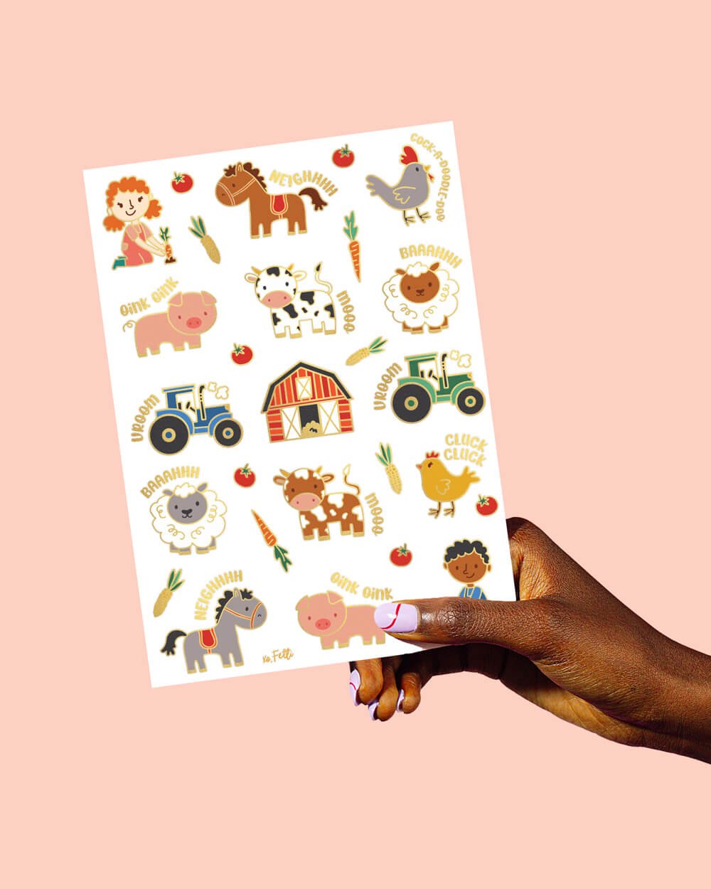 Farm Animal Glitter Temporary Tattoos