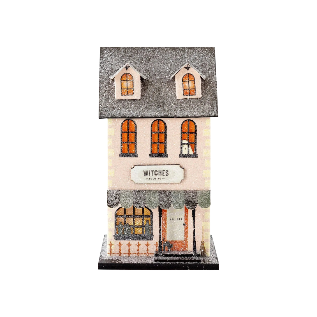 WITCHES BREWING HAUNTED VILLAGE HOUSE My Mind’s Eye Halloween Home Decor WITCHES BREWING HAUNTED VILLAGE HOUSE Bonjour Fete - Party Supplies