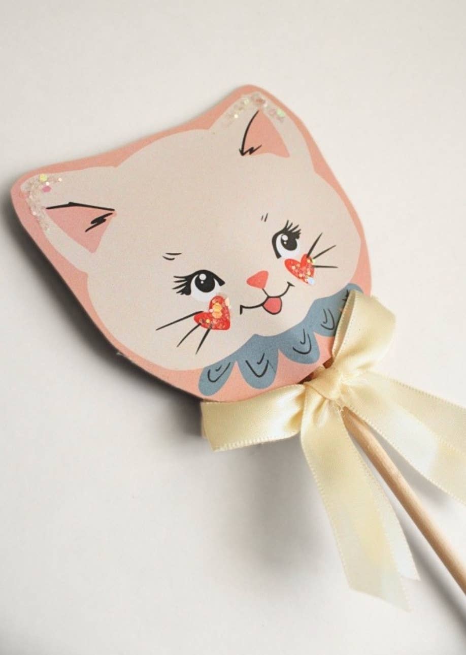 Handmade Kitty Cat Paper Party Wand