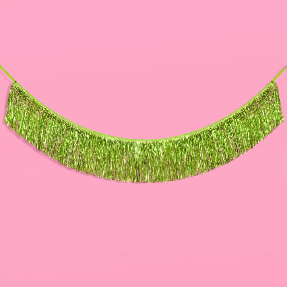 Limelight Fringe - lime green foil banner xo, Fetti Limelight Fringe - lime green foil banner Bonjour Fete - Party Supplies