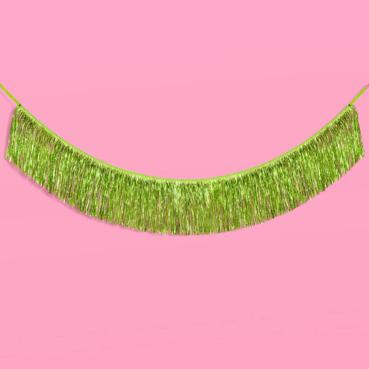 Limelight Fringe - lime green foil banner xo, Fetti Limelight Fringe - lime green foil banner Bonjour Fete - Party Supplies