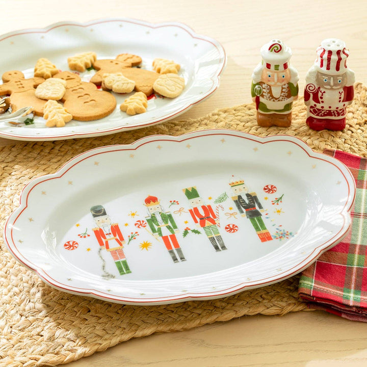 14" Holiday Royal Nutcrackers Fine Porcelain Oval Serving Platter Grace Teaware 14" Holiday Royal Nutcrackers Fine Porcelain Oval Serving Platter Bonjour Fete - Party Supplies