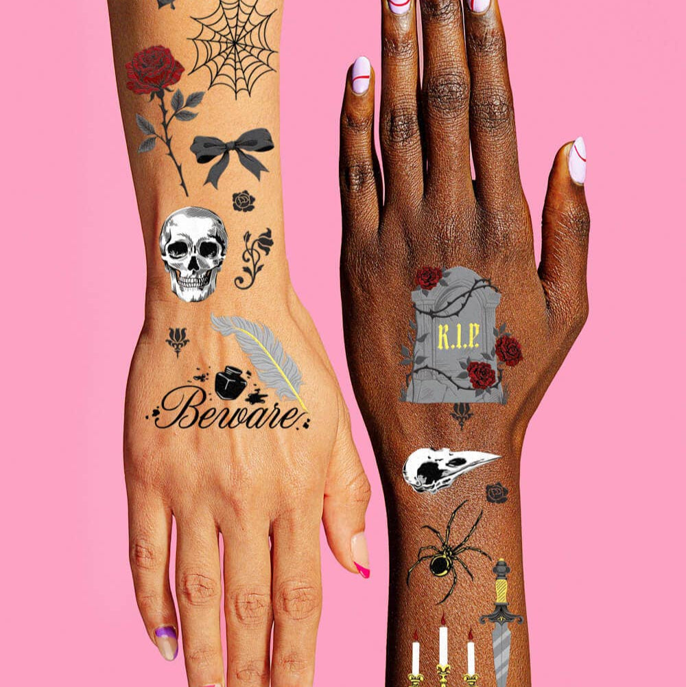 ROMANTIC HORROR TEMPORARY TATTOOS xo, Fetti Halloween Party Favors & Boo Baskets ROMANTIC HORROR TEMPORARY TATTOOS Bonjour Fete - Party Supplies