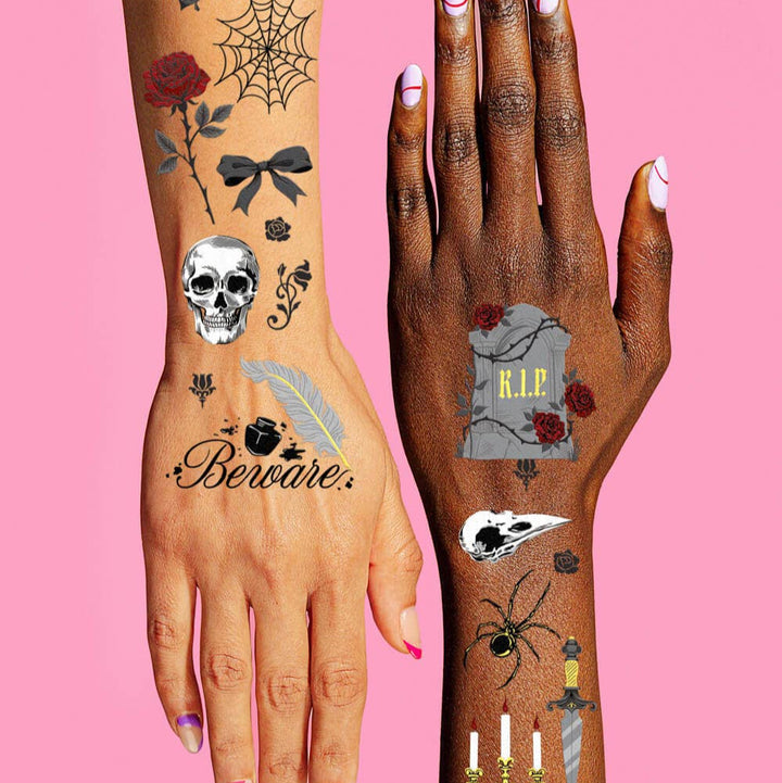 ROMANTIC HORROR TEMPORARY TATTOOS xo, Fetti Halloween Party Favors & Boo Baskets ROMANTIC HORROR TEMPORARY TATTOOS Bonjour Fete - Party Supplies