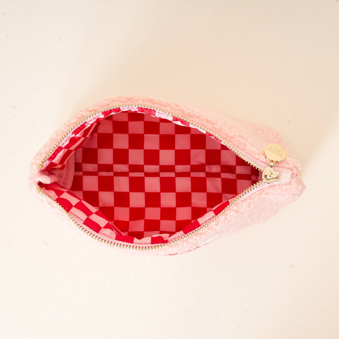 FUZZY SANTA POUCH The Darling Effect Stocking Stuffers & Holiday Party Favors Bonjour Fete - Party Supplies