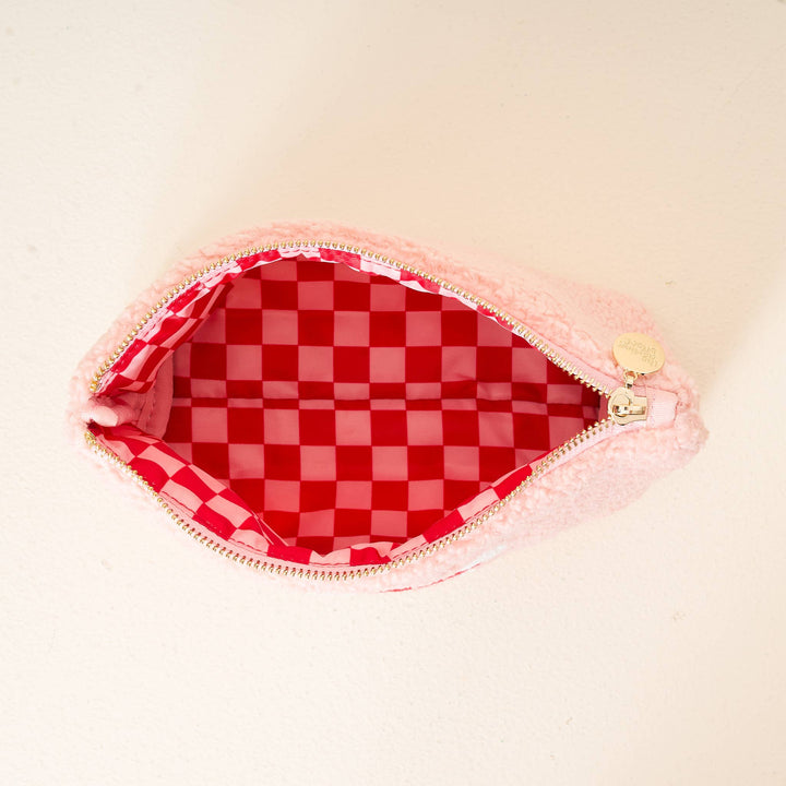 FUZZY SANTA POUCH The Darling Effect Stocking Stuffers & Holiday Party Favors Bonjour Fete - Party Supplies