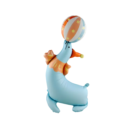 CIRCUS SEAL STANDING FOIL BALLOON Partybarco Balloon CIRCUS SEAL STANDING FOIL BALLOON Bonjour Fete - Party Supplies