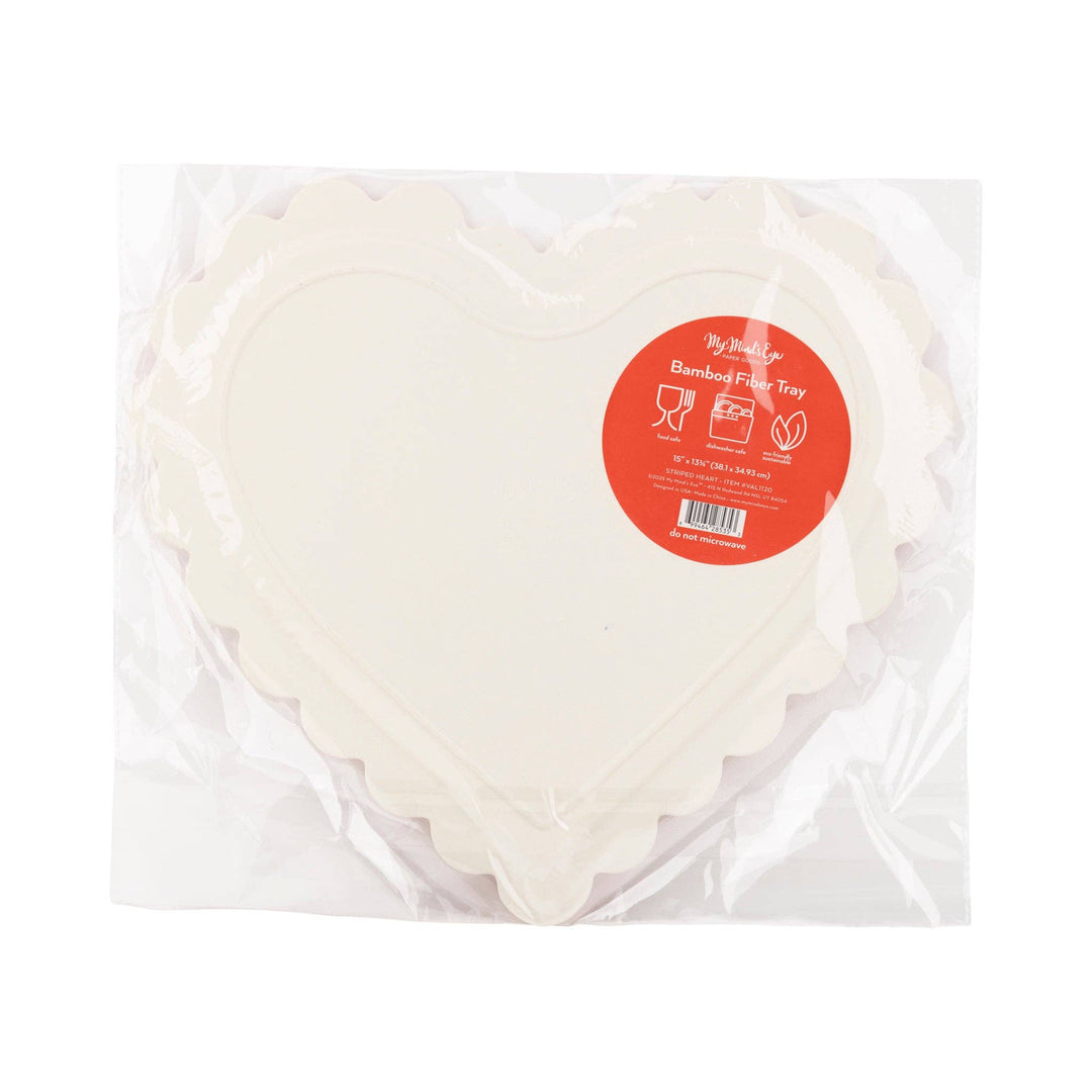 VAL1120 - Scalloped Striped Heart Tray My Mind’s Eye VAL1120 - Scalloped Striped Heart Tray Bonjour Fete - Party Supplies