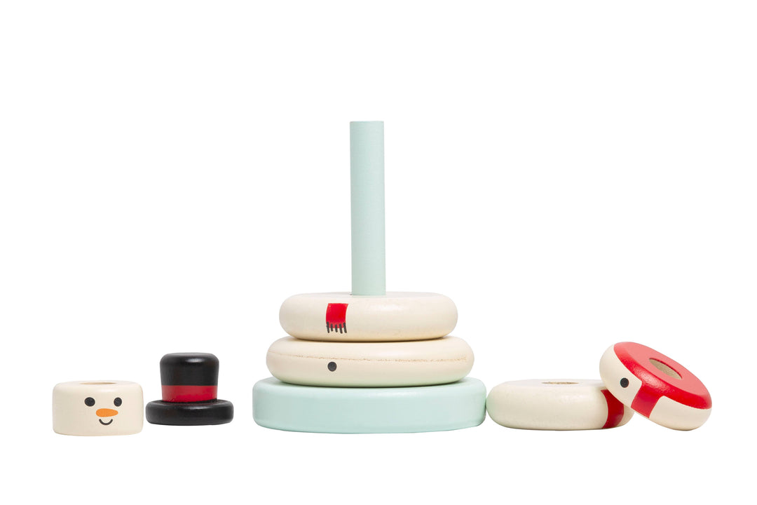 Wooden Snowman Stacking Toy Set, Holiday Baby Toddler Gift Pearhead Wooden Snowman Stacking Toy Set, Holiday Baby Toddler Gift Bonjour Fete - Party Supplies