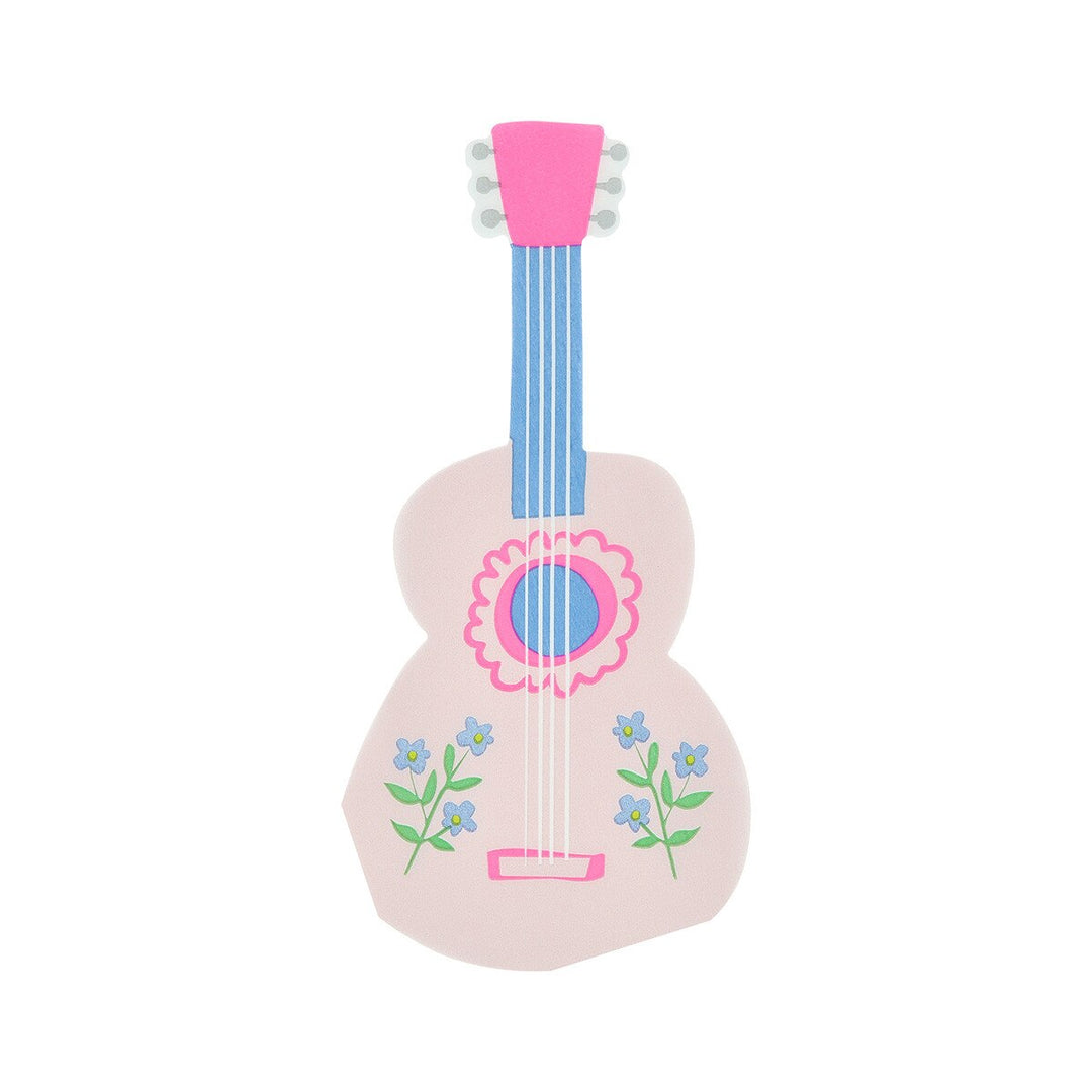 PINK GUITAR SHAPED NAPKINS Meri Meri Napkins PINK GUITAR SHAPED NAPKINS Bonjour Fete - Party Supplies