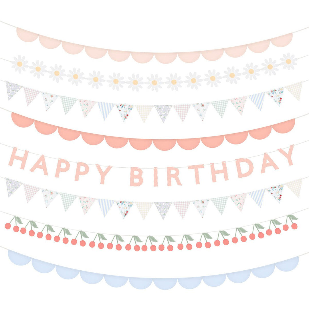 PATCHWORK HAPPY BIRTHDAY GARLAND SET Meri Meri Garlands & Banners PATCHWORK HAPPY BIRTHDAY GARLAND SET Bonjour Fete - Party Supplies