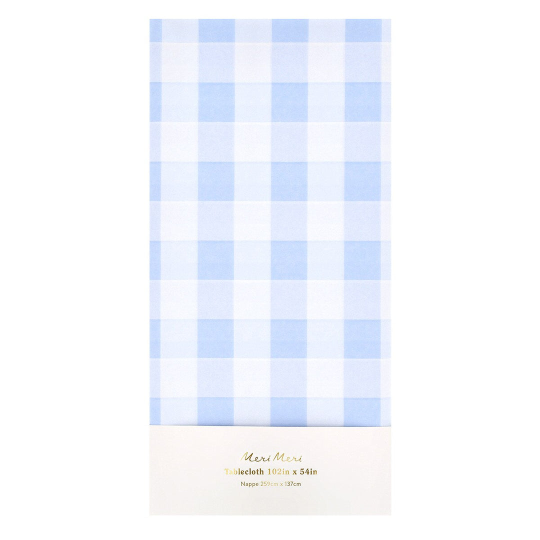 BLUE GINGHAM PAPER TABLECLOTH Meri Meri Table Covers & Placemats BLUE GINGHAM PAPER TABLECLOTH Bonjour Fete - Party Supplies