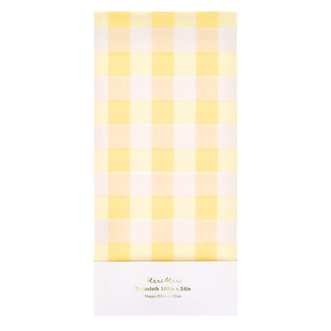 YELLOW GINGHAM PAPER TABLECLOTH Meri Meri Table Covers & Placemats YELLOW GINGHAM PAPER TABLECLOTH Bonjour Fete - Party Supplies