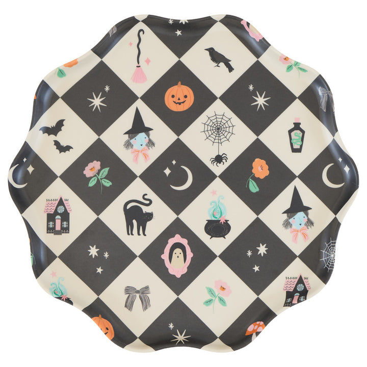 Patchwork Halloween Reusable Large Plates