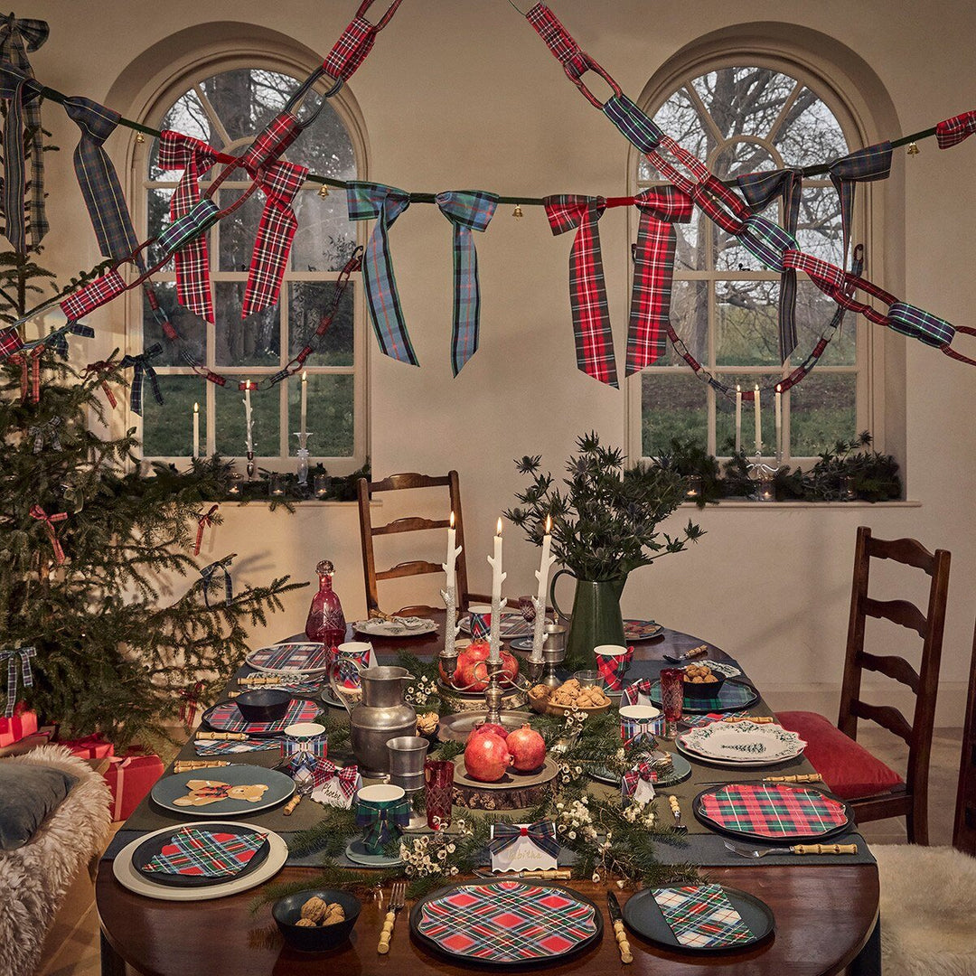 Plaid Bow Bell Garland