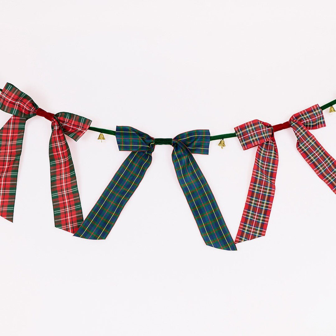 Plaid Bow Bell Garland
