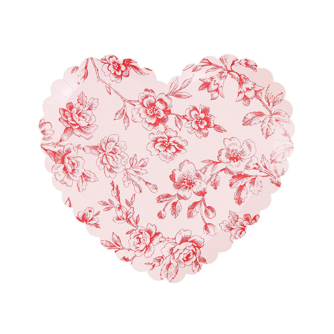 Toile Floral Heart Plates