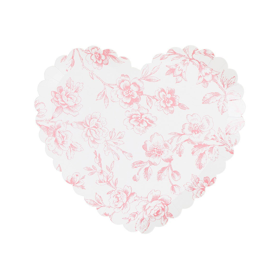 Toile Floral Heart Plates