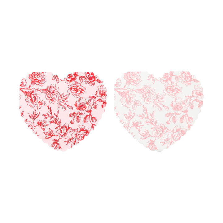 Toile Floral Heart Napkins