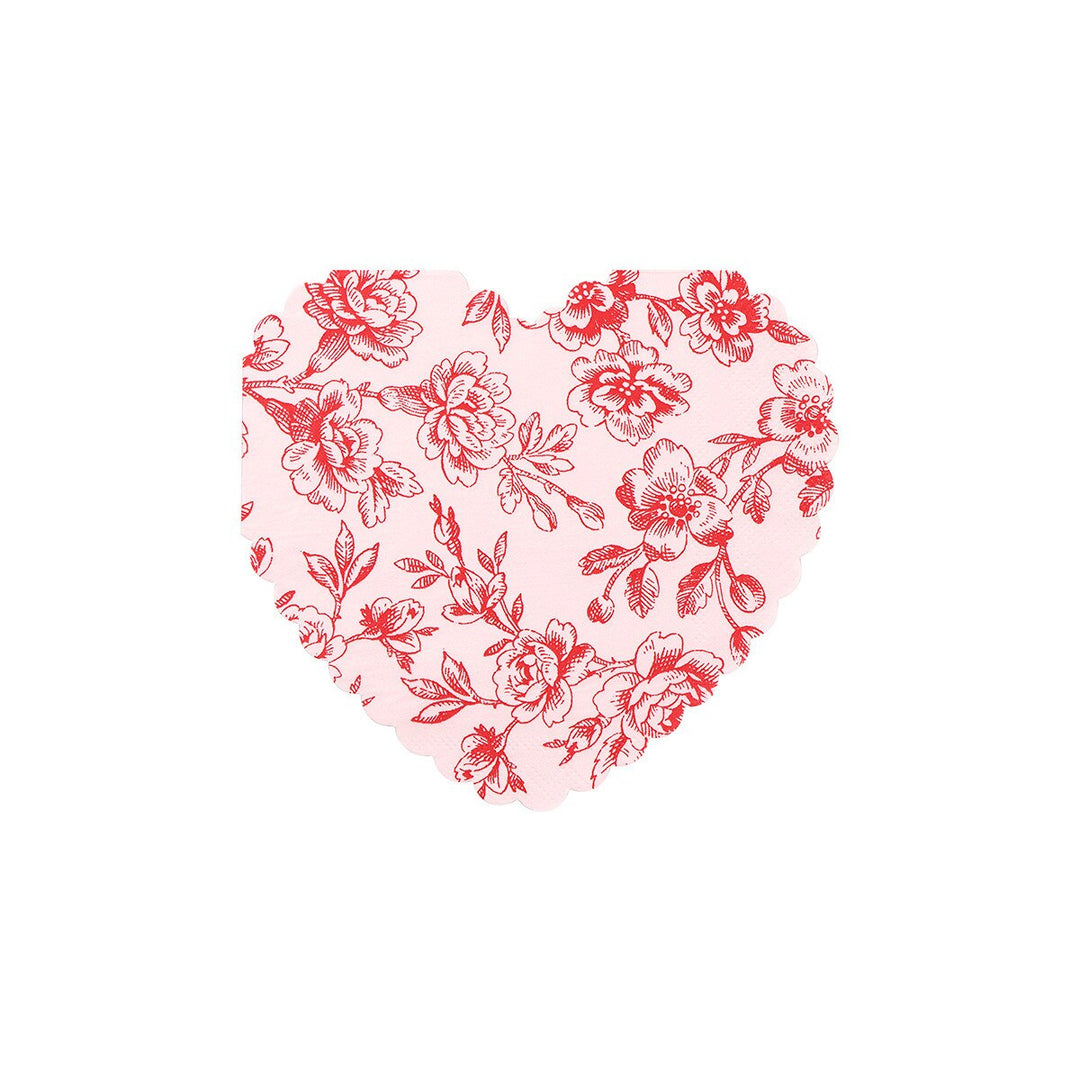Toile Floral Heart Napkins