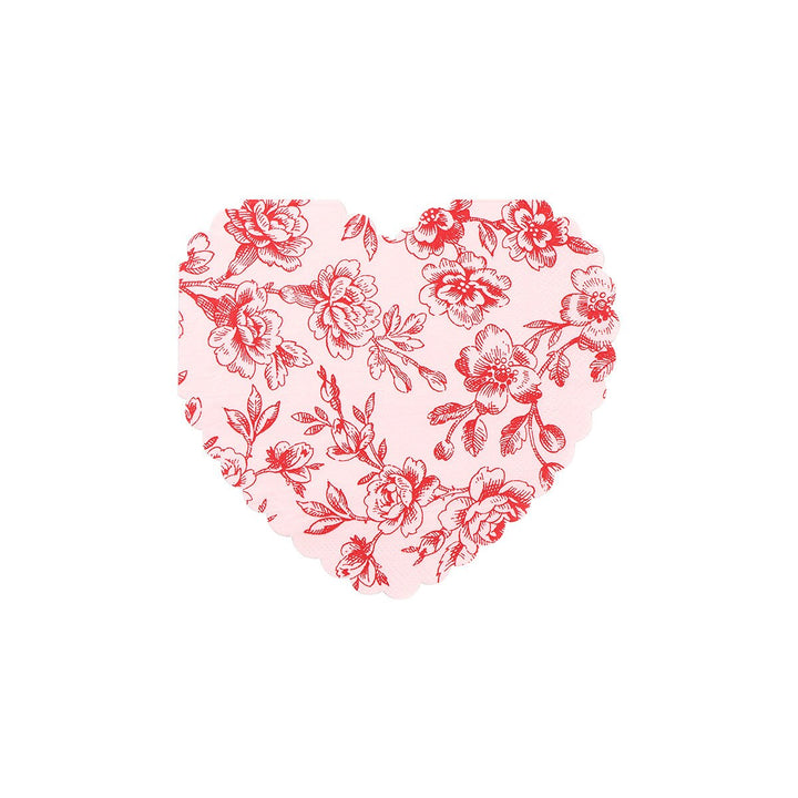 Toile Floral Heart Napkins