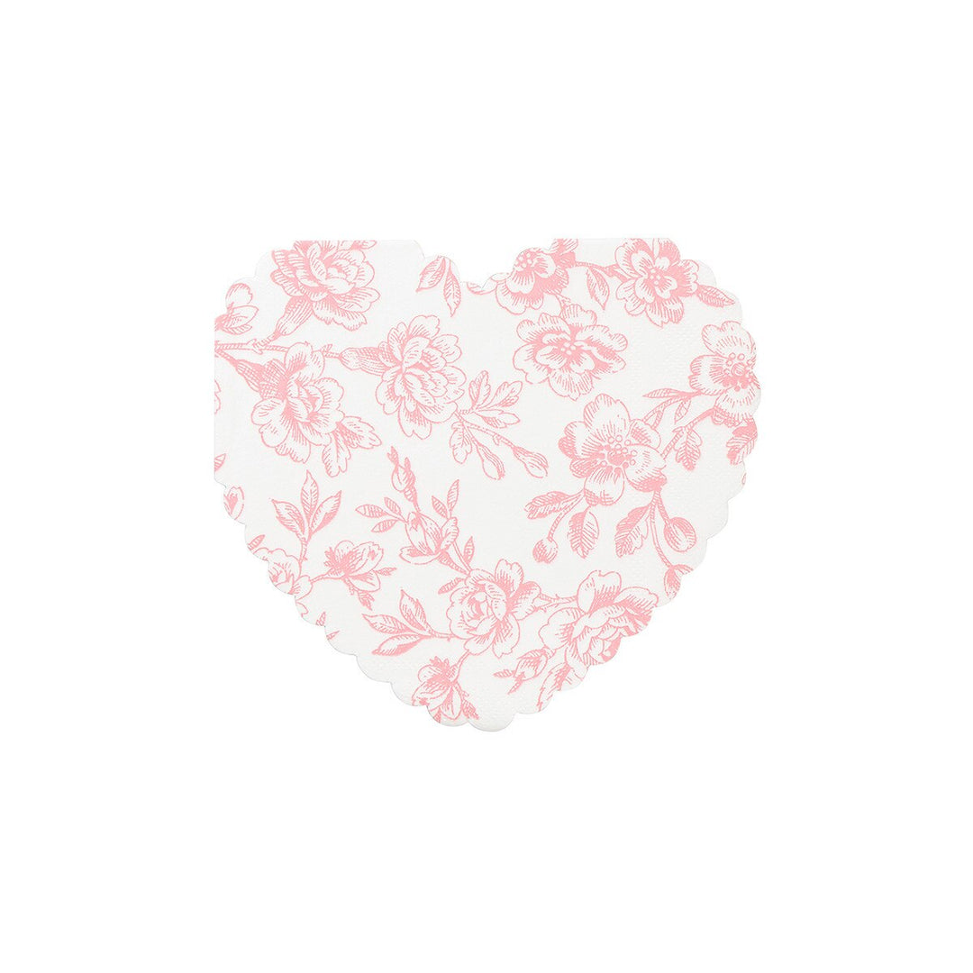 Toile Floral Heart Napkins