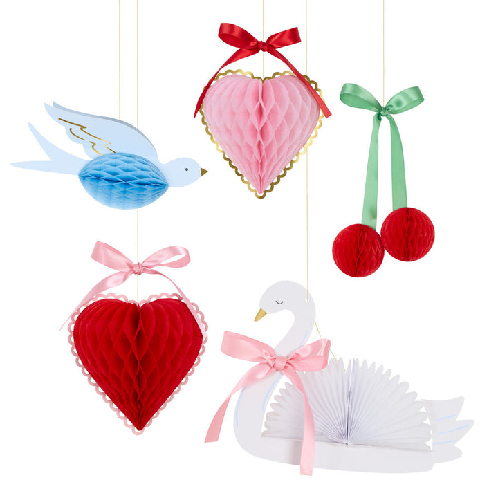 Fancy Valentine's Honeycomb Decorations