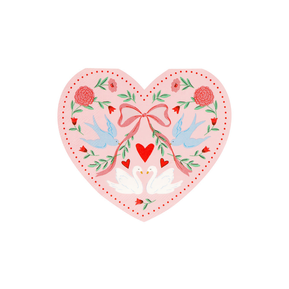 Lovebird Lace Heart Napkins