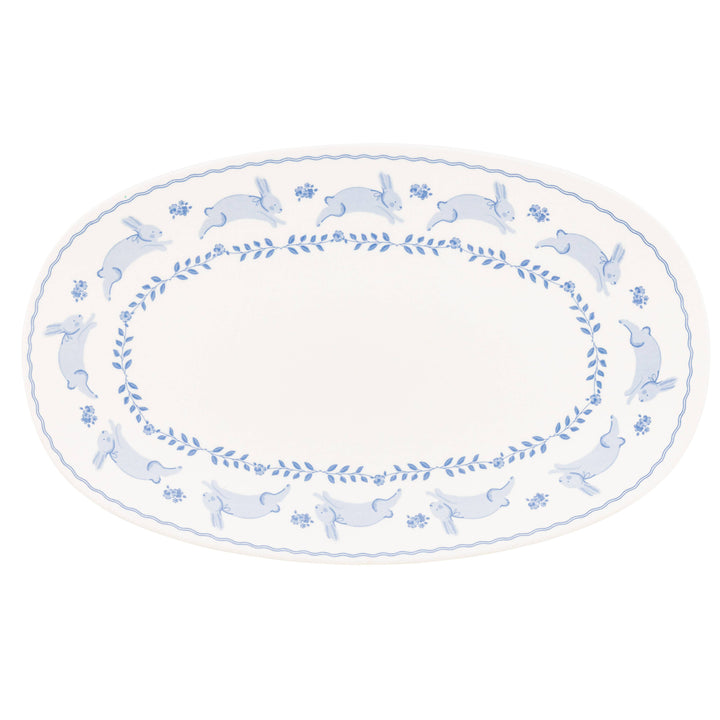 BLU1220 - Bunny Oval Bamboo Tray My Mind’s Eye BLU1220 - Bunny Oval Bamboo Tray Bonjour Fete - Party Supplies