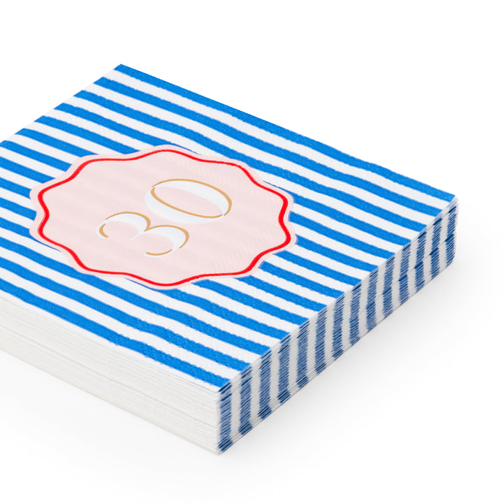 30TH BIRTHDAY COCKTAIL NAPKINS Bonjour Fete Napkins 30TH BIRTHDAY COCKTAIL NAPKINS Bonjour Fete - Party Supplies