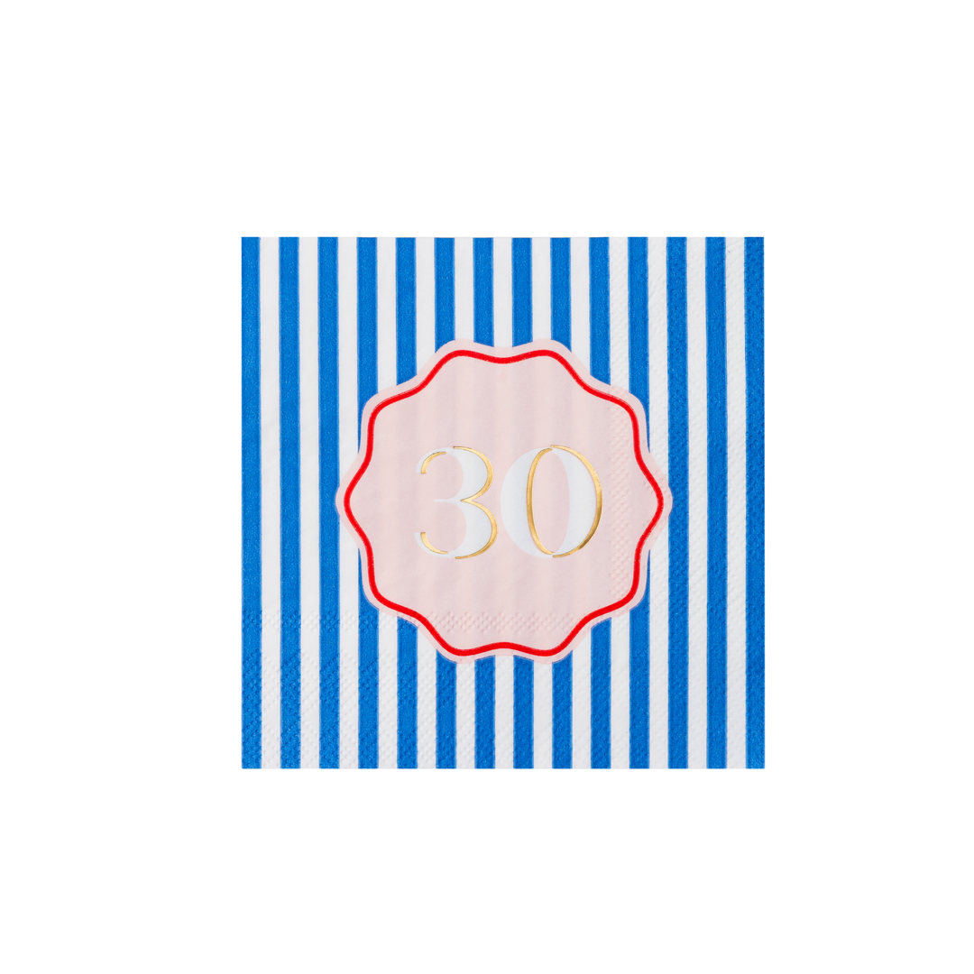 30TH BIRTHDAY COCKTAIL NAPKINS Bonjour Fete Napkins 30TH BIRTHDAY COCKTAIL NAPKINS Bonjour Fete - Party Supplies