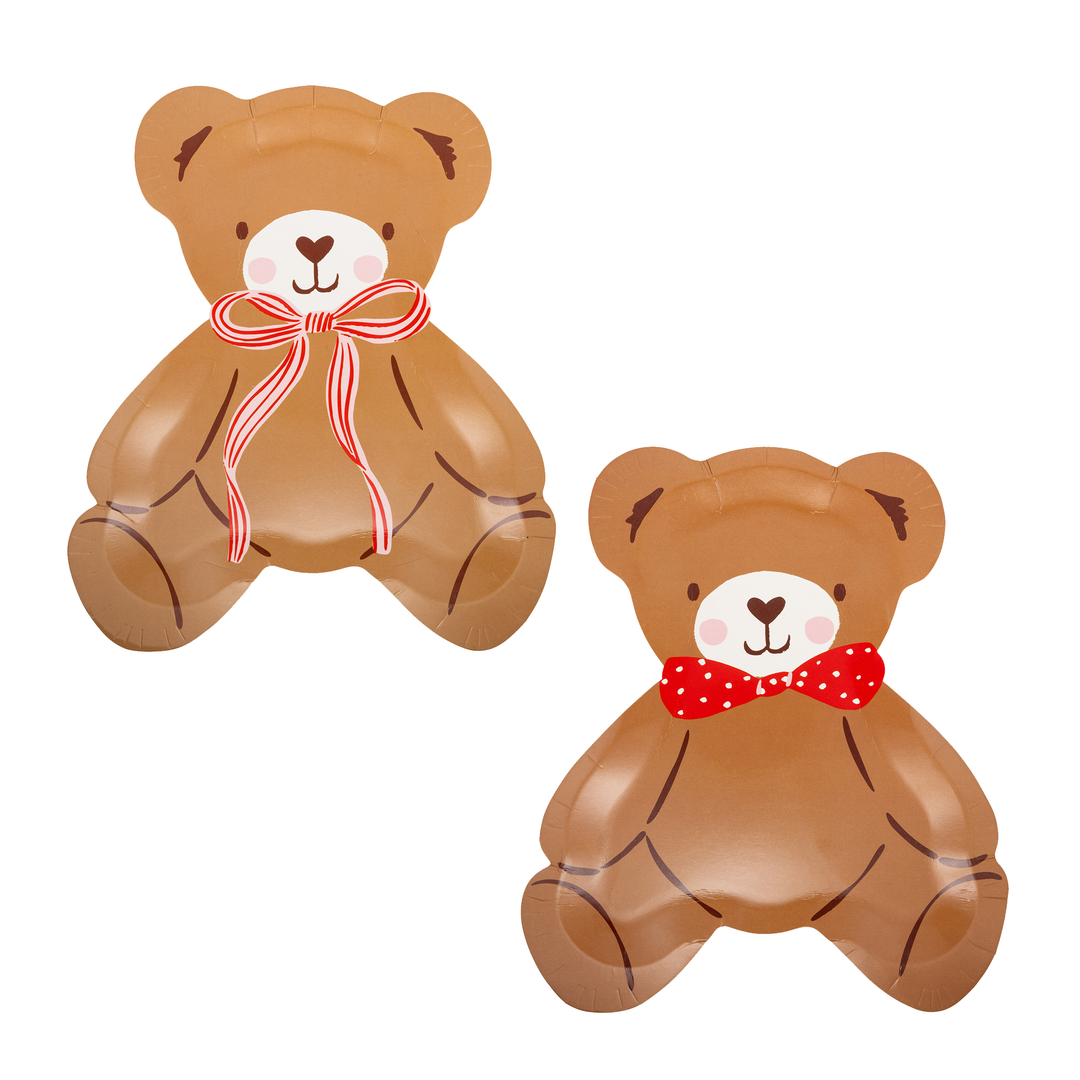 BER1240 - Occasions Beary Loved Teddy Bear Shaped Plate Set My Mind’s Eye BER1240 - Occasions Beary Loved Teddy Bear Shaped Plate Set Bonjour Fete - Party Supplies