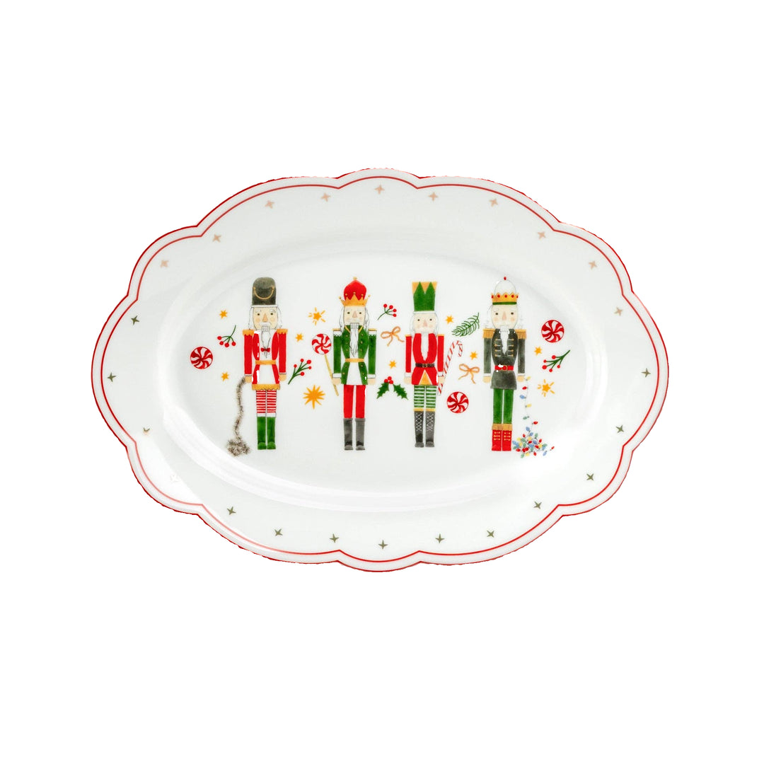 14" Holiday Royal Nutcrackers Fine Porcelain Oval Serving Platter Grace Teaware 14" Holiday Royal Nutcrackers Fine Porcelain Oval Serving Platter Bonjour Fete - Party Supplies