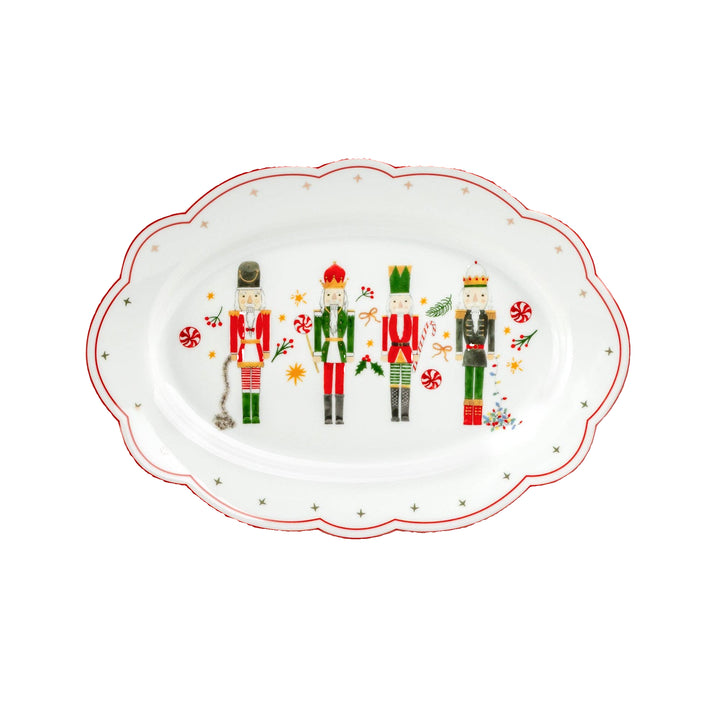 14" Holiday Royal Nutcrackers Fine Porcelain Oval Serving Platter Grace Teaware 14" Holiday Royal Nutcrackers Fine Porcelain Oval Serving Platter Bonjour Fete - Party Supplies