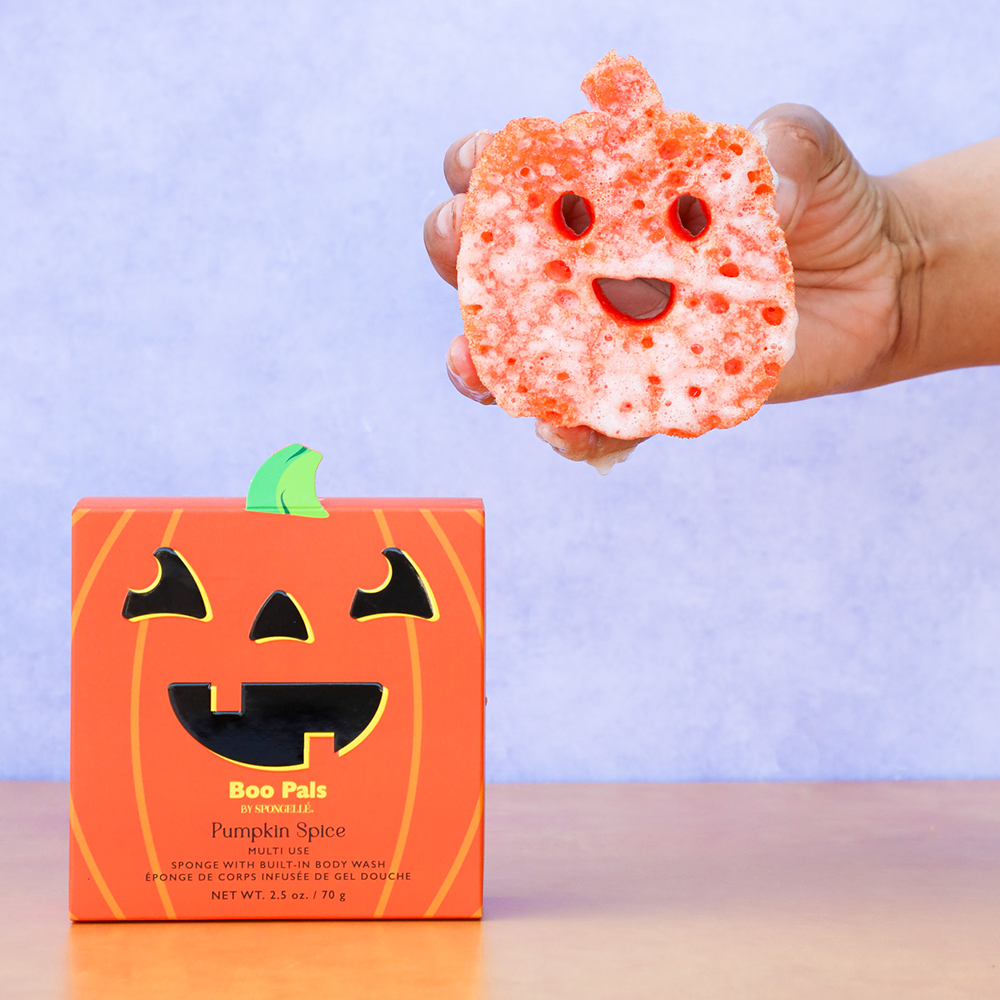 PUMPKIN SPICE SHOWER BUFFER SPONGE Spongellé Halloween Party Favors & Boo Baskets Bonjour Fete - Party Supplies