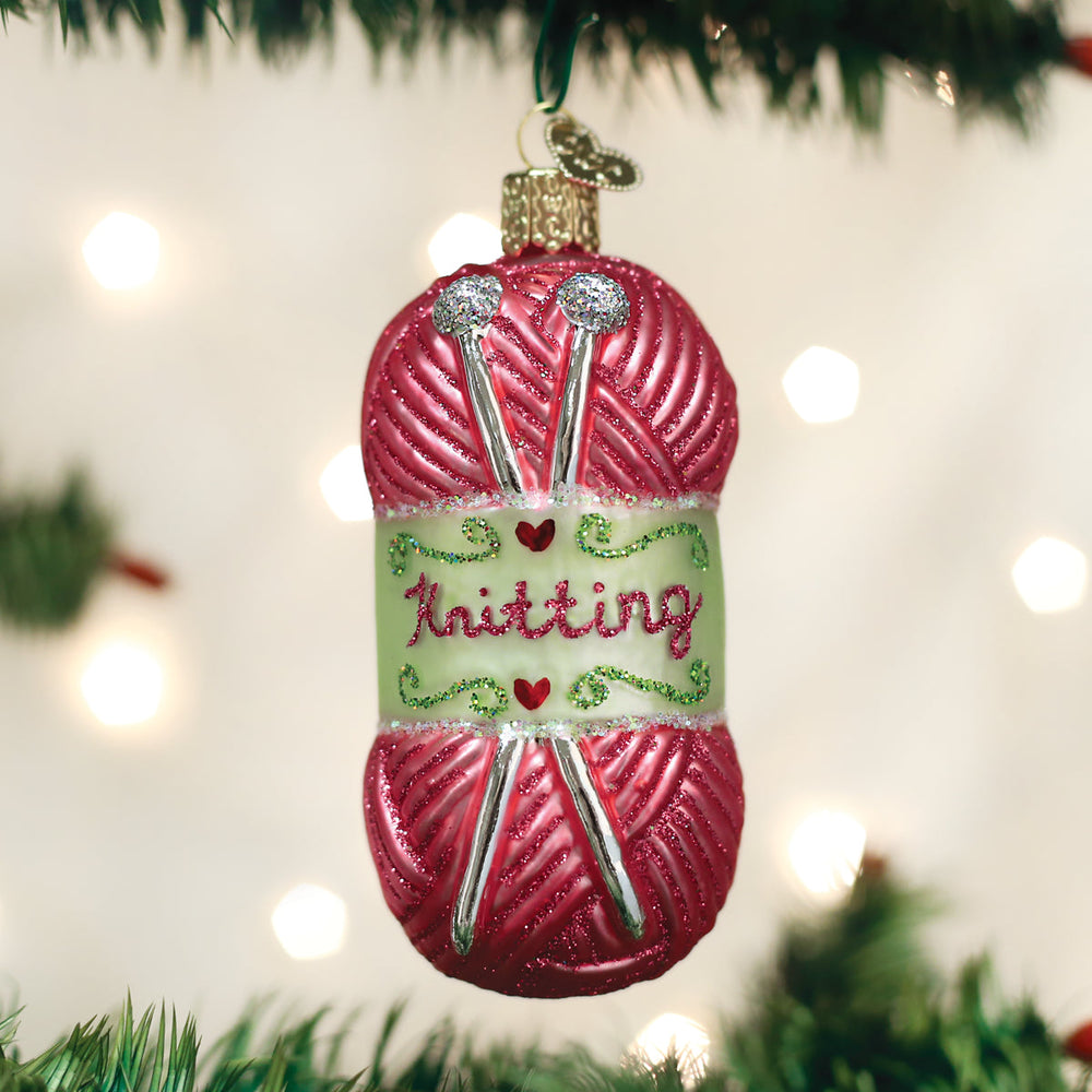 Knitting Yarn Ornament Old World Christmas 3.75 X 1.75 X 1.75 / 32255 Knitting Yarn Ornament Bonjour Fete - Party Supplies