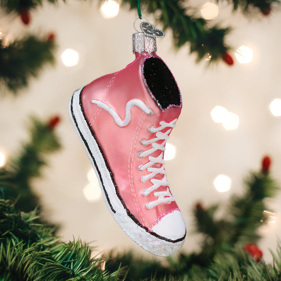 Pink High-top Sneaker Old World Christmas 4.5 X 3 X 1.5 / 32315 Pink High-top Sneaker Bonjour Fete - Party Supplies