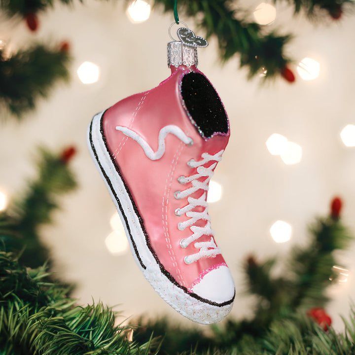 Pink High-top Sneaker Old World Christmas 4.5 X 3 X 1.5 / 32315 Pink High-top Sneaker Bonjour Fete - Party Supplies