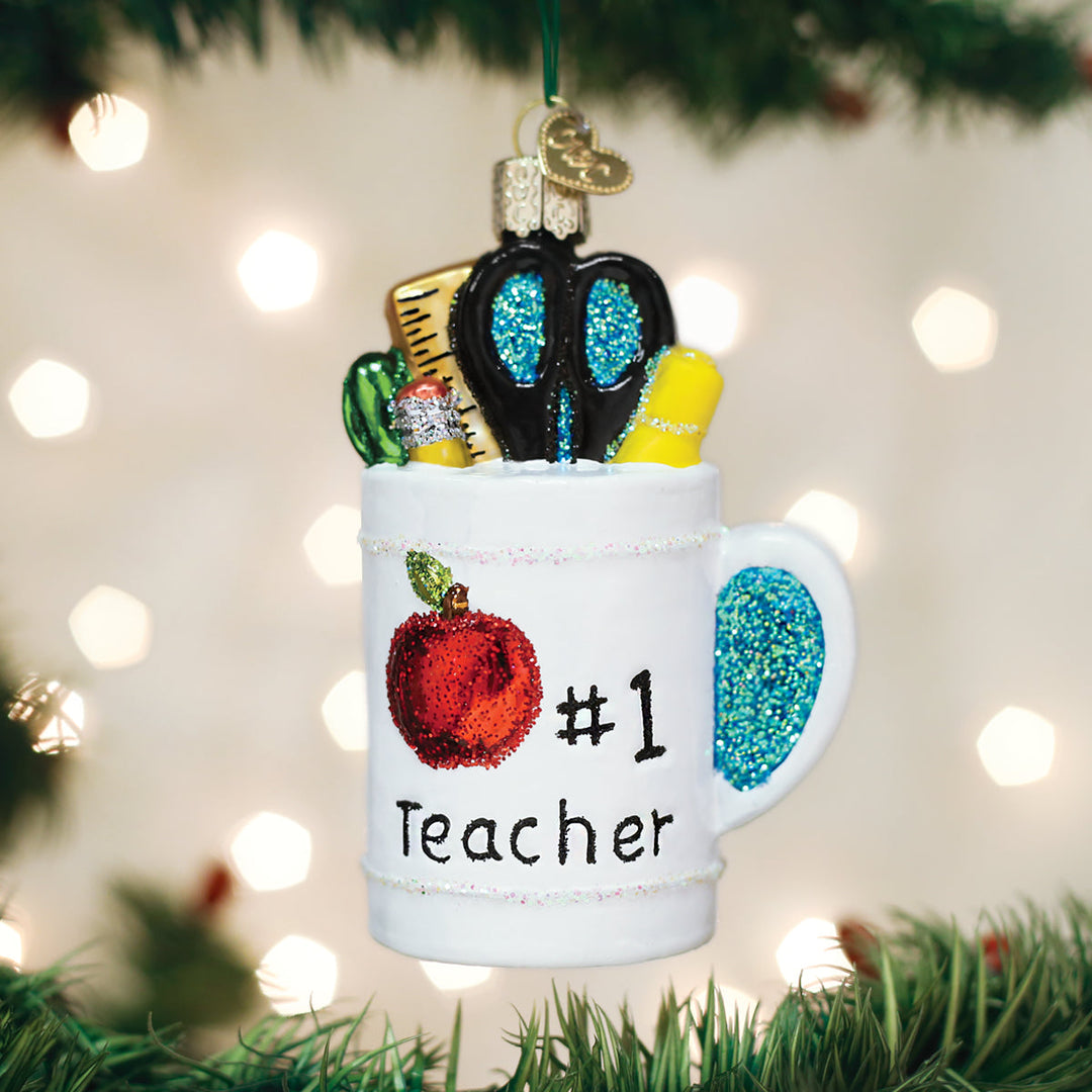 Best Teacher Mug Ornament - Bonjour Fête 