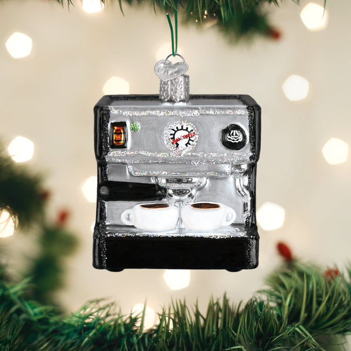 Espresso Machine Ornament Old World Christmas 2.75 X 2.25 X 2 / 32319 Espresso Machine Ornament Bonjour Fete - Party Supplies