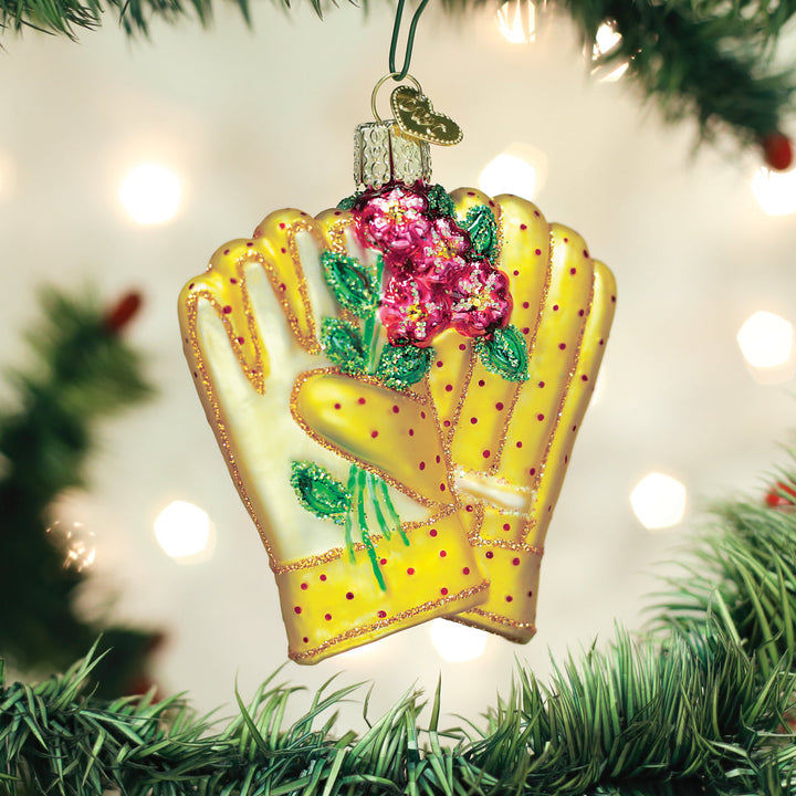 Gardening Gloves Ornament Old World Christmas 3.5 X 3 X 1 / 32329 Gardening Gloves Ornament Bonjour Fete - Party Supplies