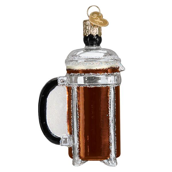 French Coffee Press Old World Christmas 1.25 X 2.25 X 3.75 / 32366 French Coffee Press Bonjour Fete - Party Supplies