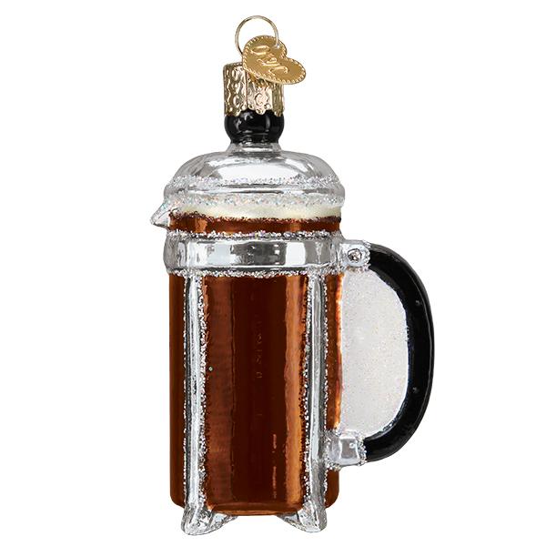 French Coffee Press Old World Christmas 1.25 X 2.25 X 3.75 / 32366 French Coffee Press Bonjour Fete - Party Supplies