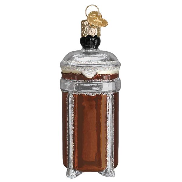 French Coffee Press Old World Christmas 1.25 X 2.25 X 3.75 / 32366 French Coffee Press Bonjour Fete - Party Supplies