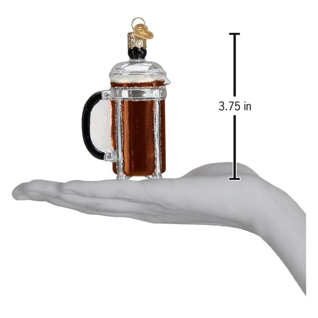 French Coffee Press Old World Christmas 1.25 X 2.25 X 3.75 / 32366 French Coffee Press Bonjour Fete - Party Supplies
