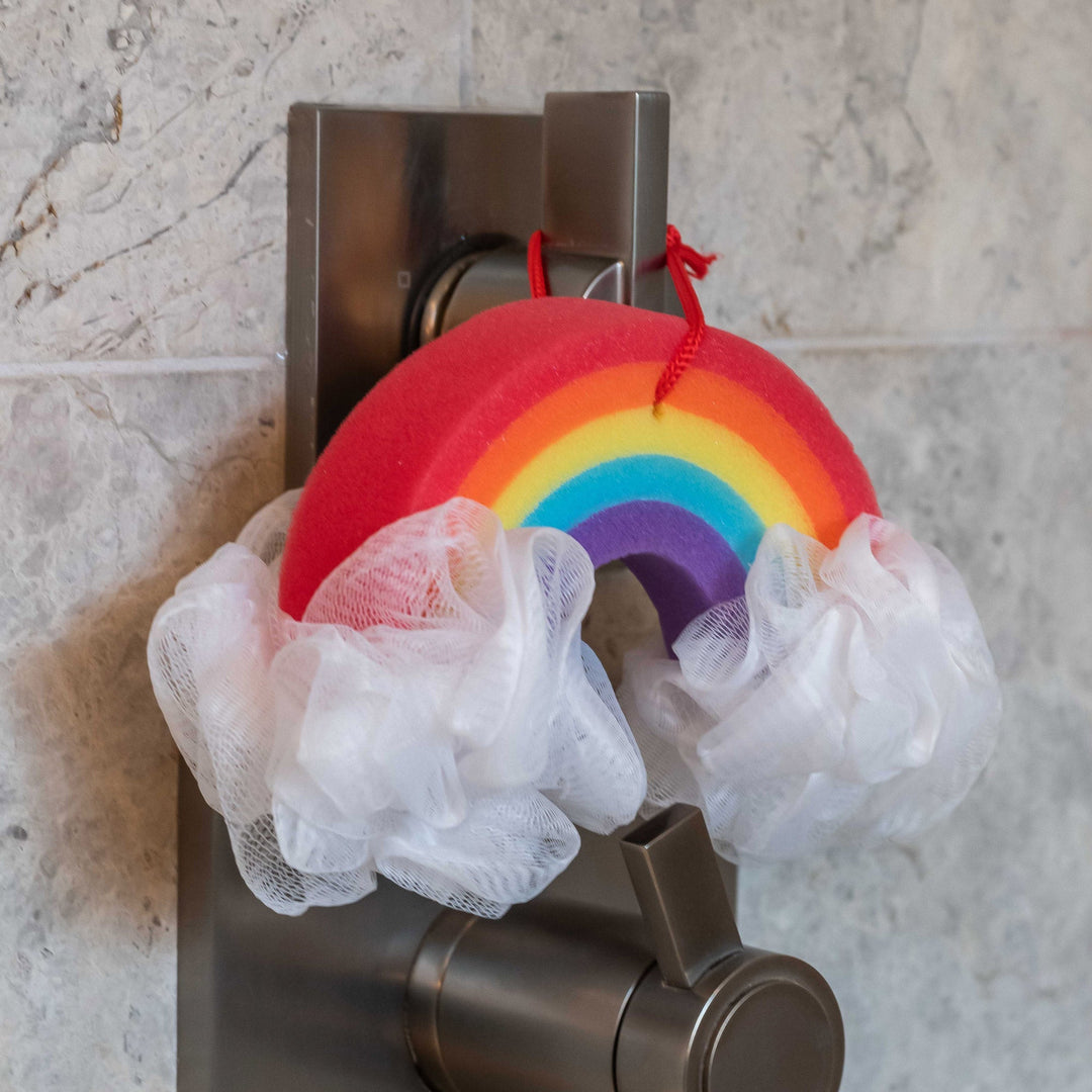 Forever Young-Bath Pouf & Sponge-Rainbow Cait + Co Bath Accessories Forever Young-Bath Pouf & Sponge-Rainbow Bonjour Fete - Party Supplies