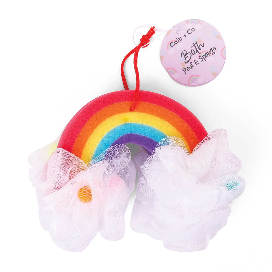 Forever Young-Bath Pouf & Sponge-Rainbow Cait + Co Bath Accessories Forever Young-Bath Pouf & Sponge-Rainbow Bonjour Fete - Party Supplies