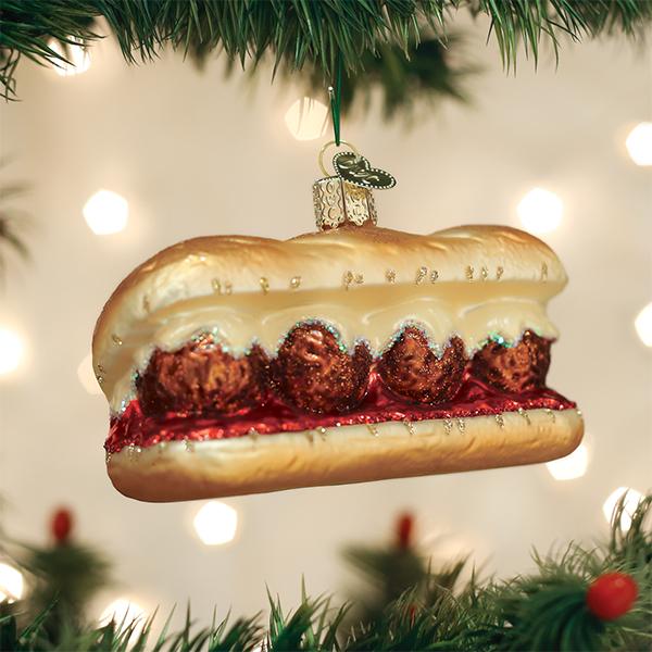 Meatball Sandwich Ornament Old World Christmas 1.75 X 2.25 X 4 / 32384 Meatball Sandwich Ornament Bonjour Fete - Party Supplies